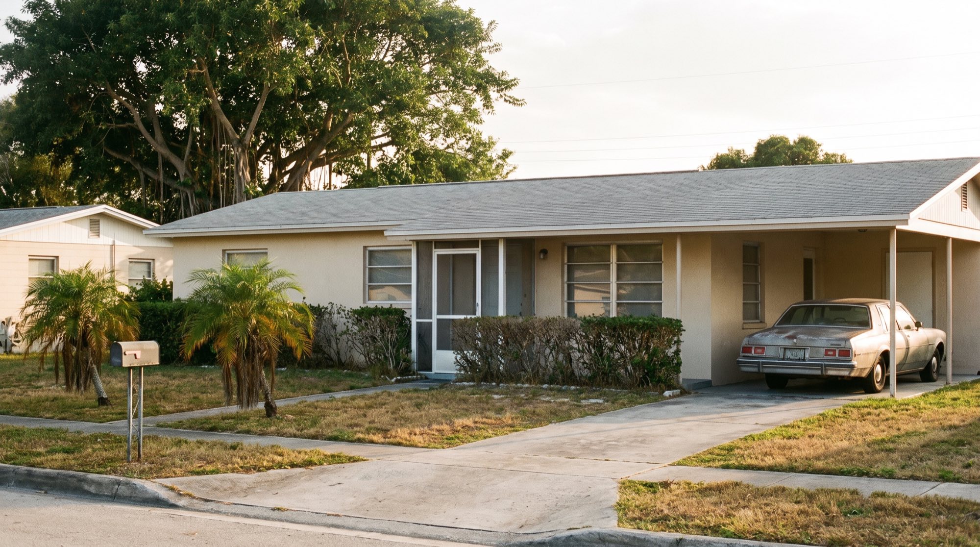 An everyday single story home on a South Florida street